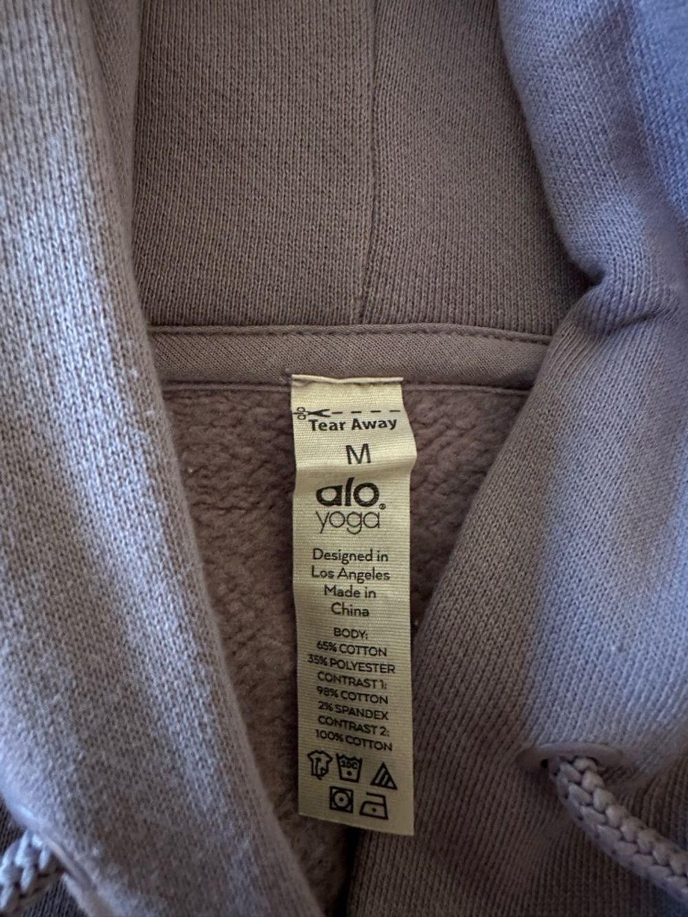 ALO Yoga Dusty Lavender Cropped Hoodie - Picture 2 of 4